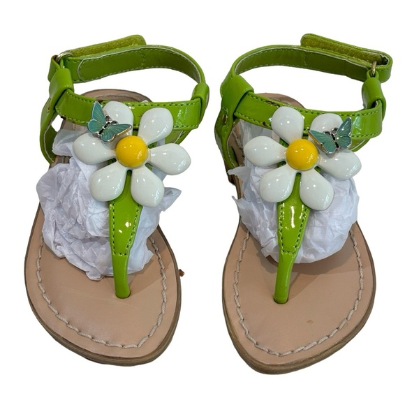 Miss Trish for Target Thong‎ Sandals with Flower & Butterfly Little Girls Size 7 - Picture 1 of 8